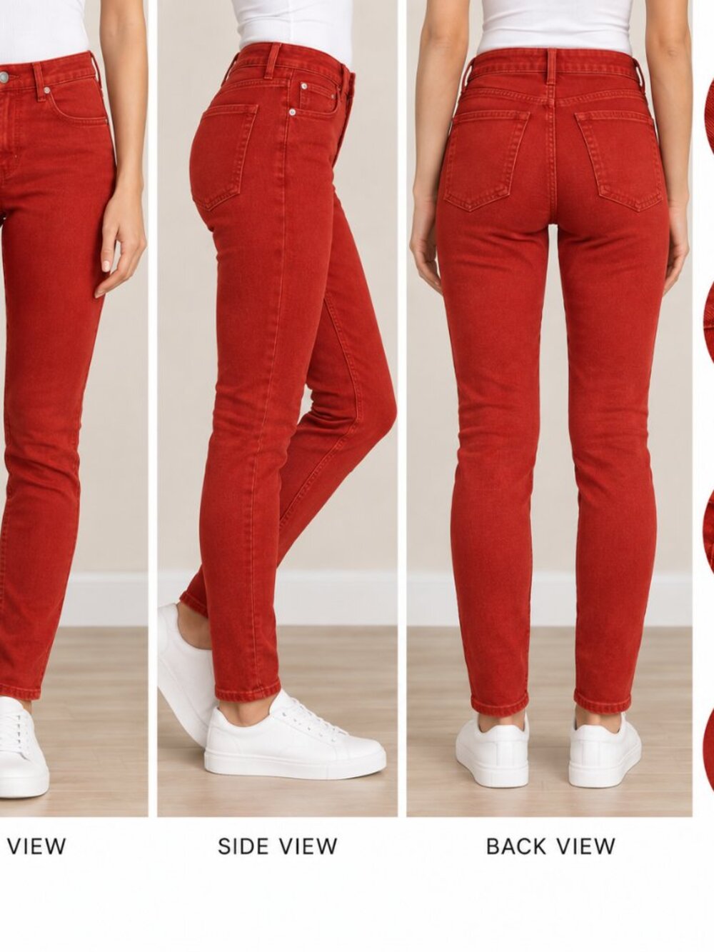 Women’s Skinny Jeans in Rust Red by Left Coast